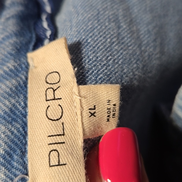Pilcro Blue Button-Down Denim Blouse - Picture 3 of 5